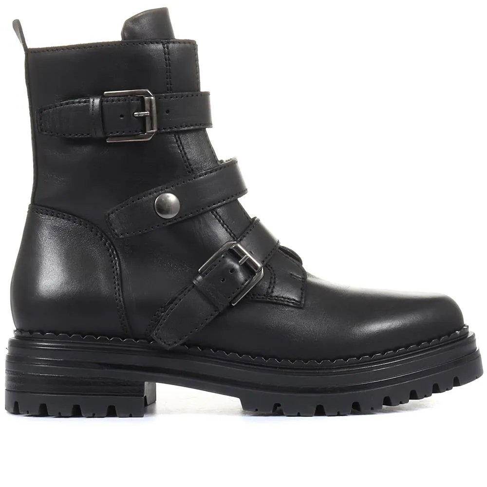 Casimira Buckle Biker Boots - CASIMIRA / 320 549