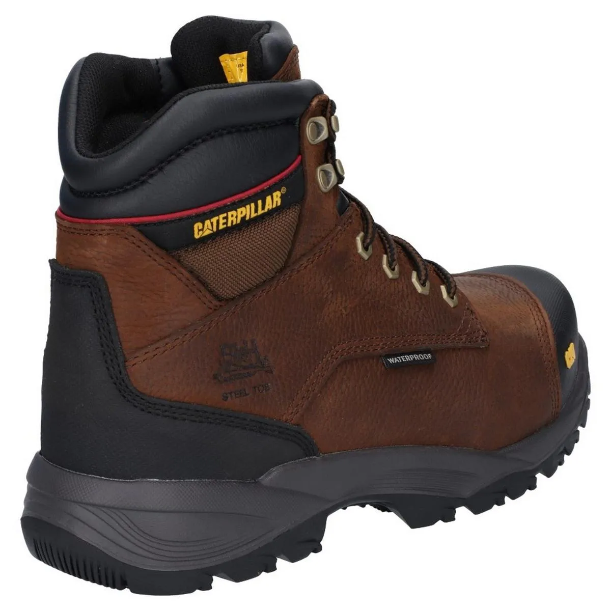 Caterpillar Spiro Lace Up Waterproof Safety Boot Dark Brown