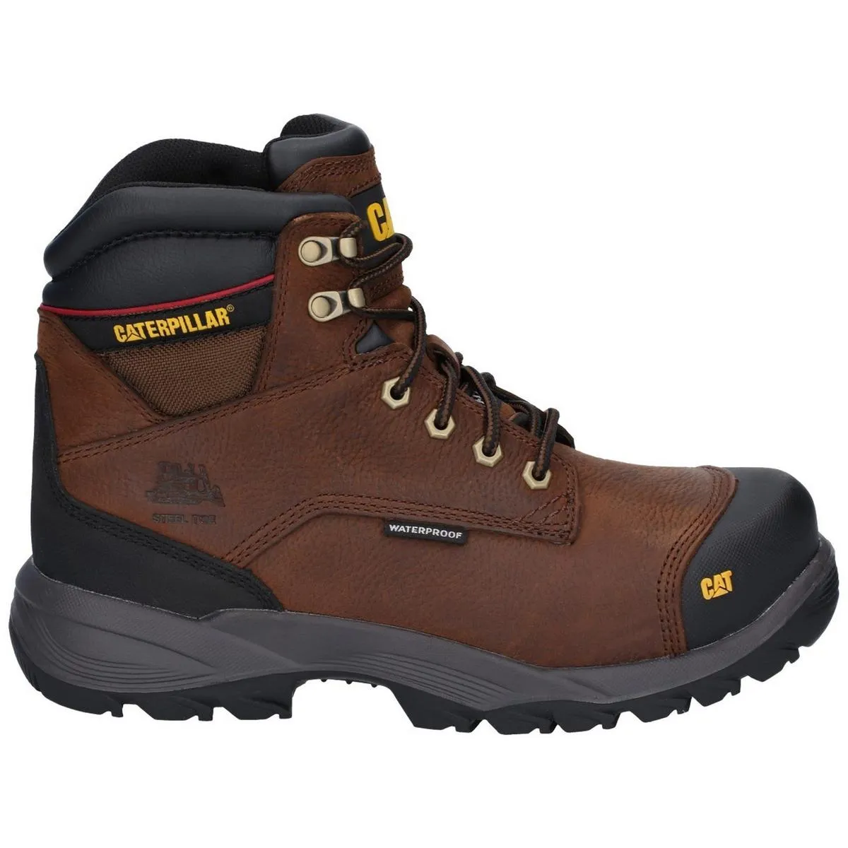 Caterpillar Spiro Lace Up Waterproof Safety Boot Dark Brown