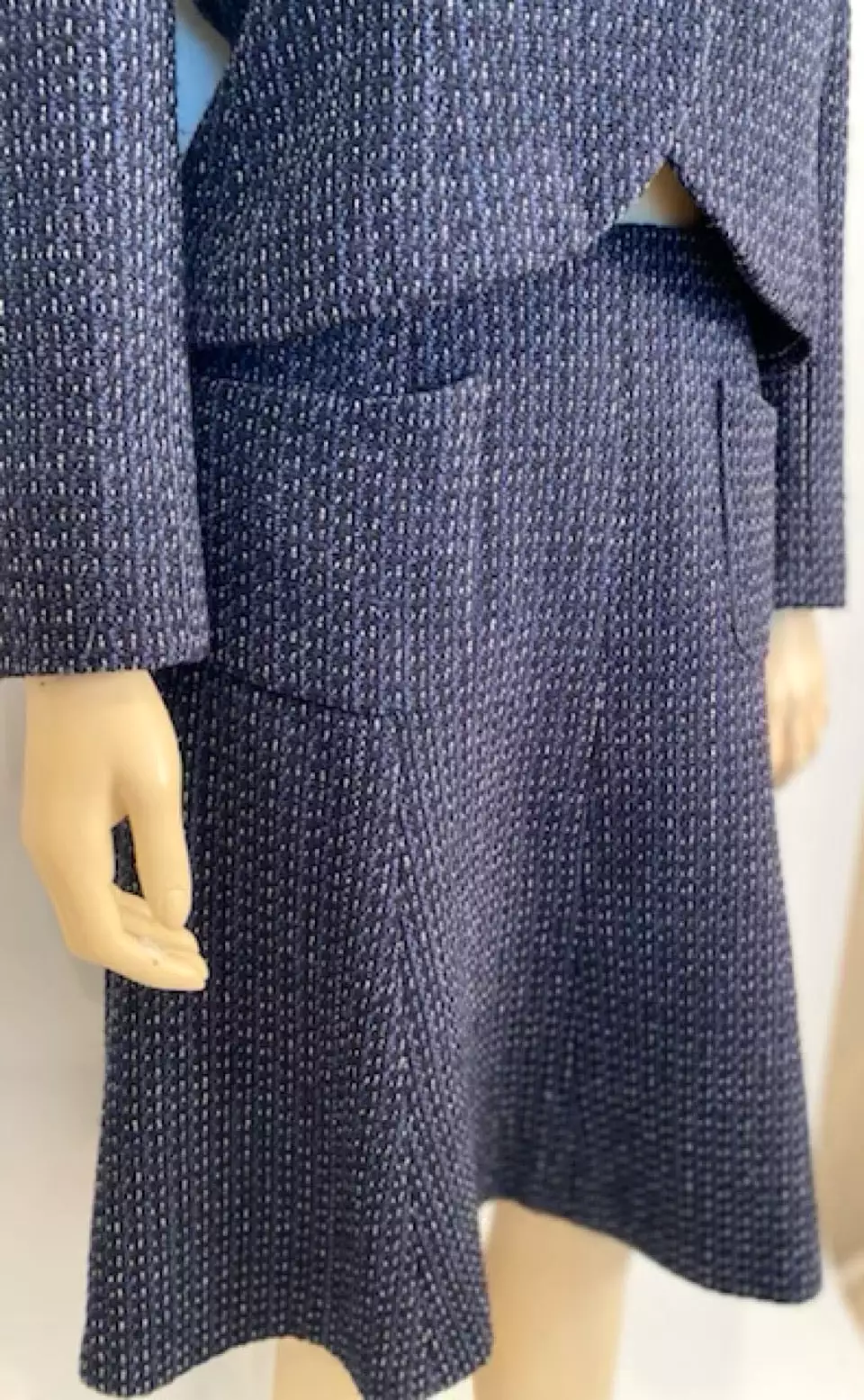 Chanel 02C 2002 Cruise Blue Skirt Suit FR 42 US 8