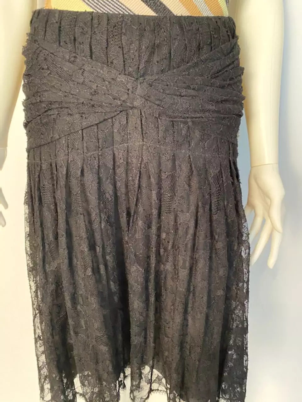 Chanel 05A, 2005 Fall Black Lace Dress/Skirt FR 38