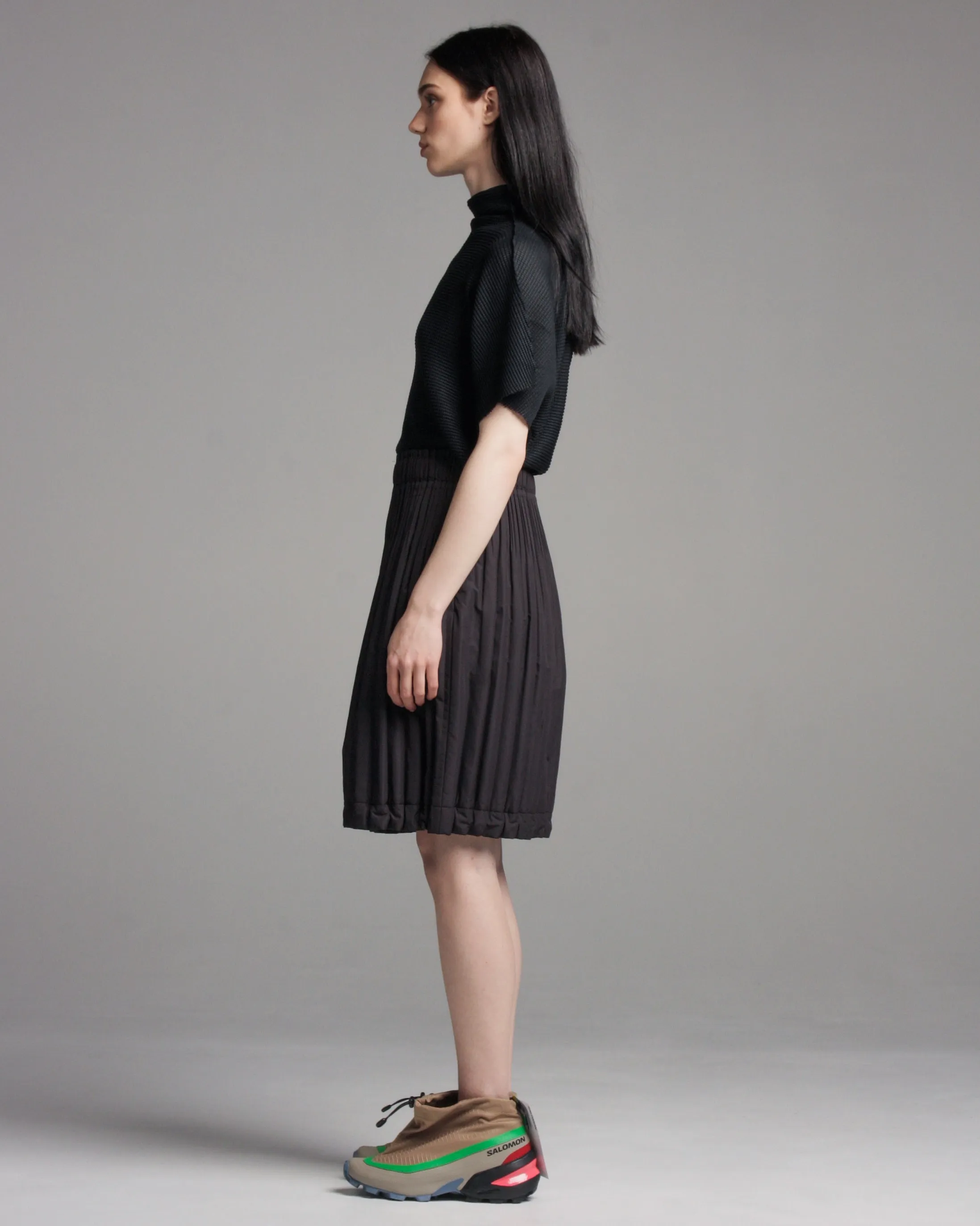 Charcoal Thick Pleat Skirt