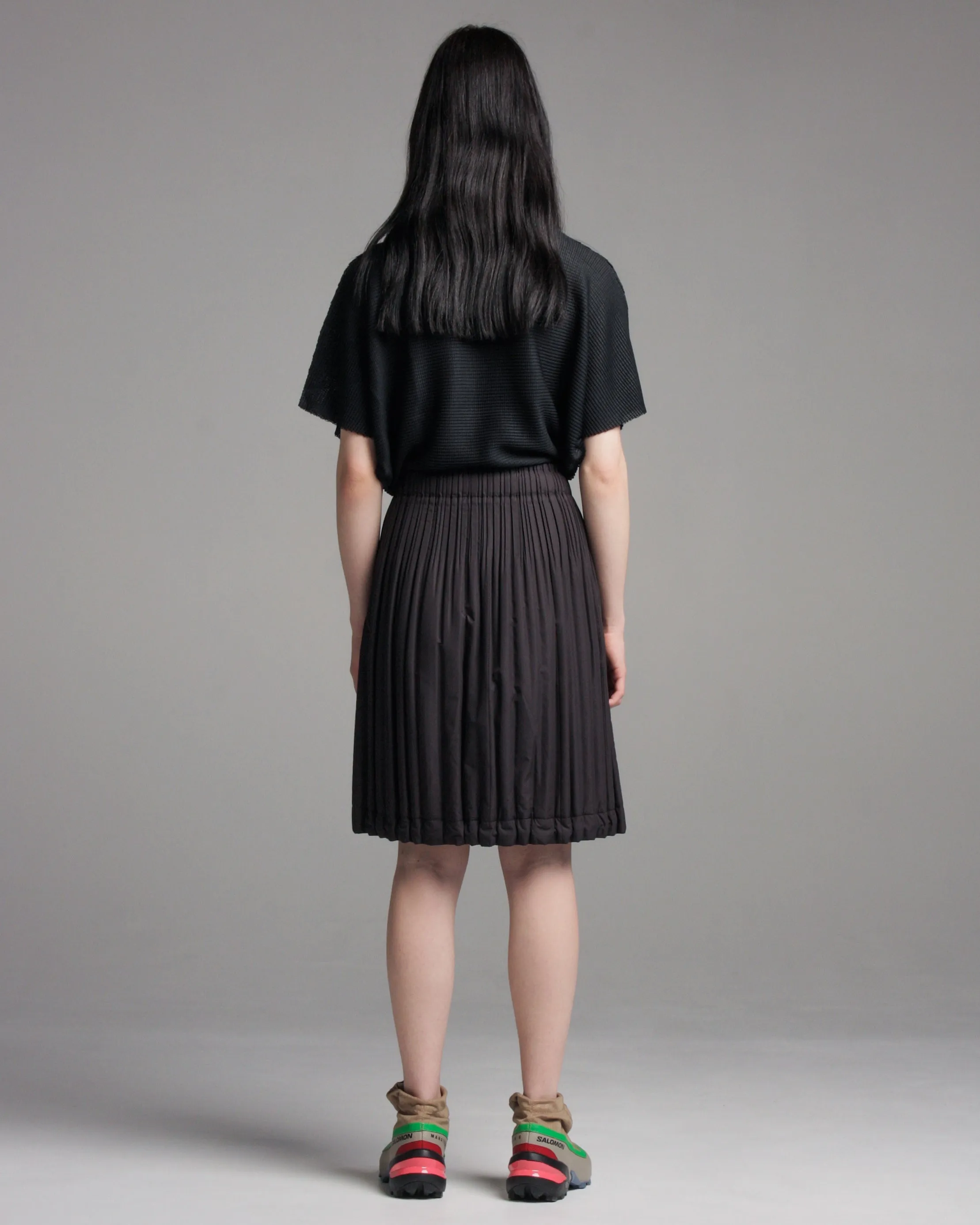 Charcoal Thick Pleat Skirt