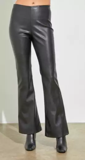 Cindy black leather pants