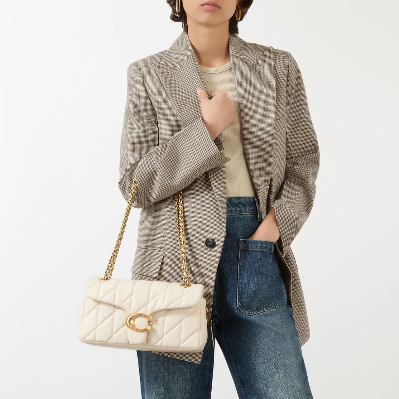 COACH Tabby Quilted 26 Shoulder Bag - Chalk