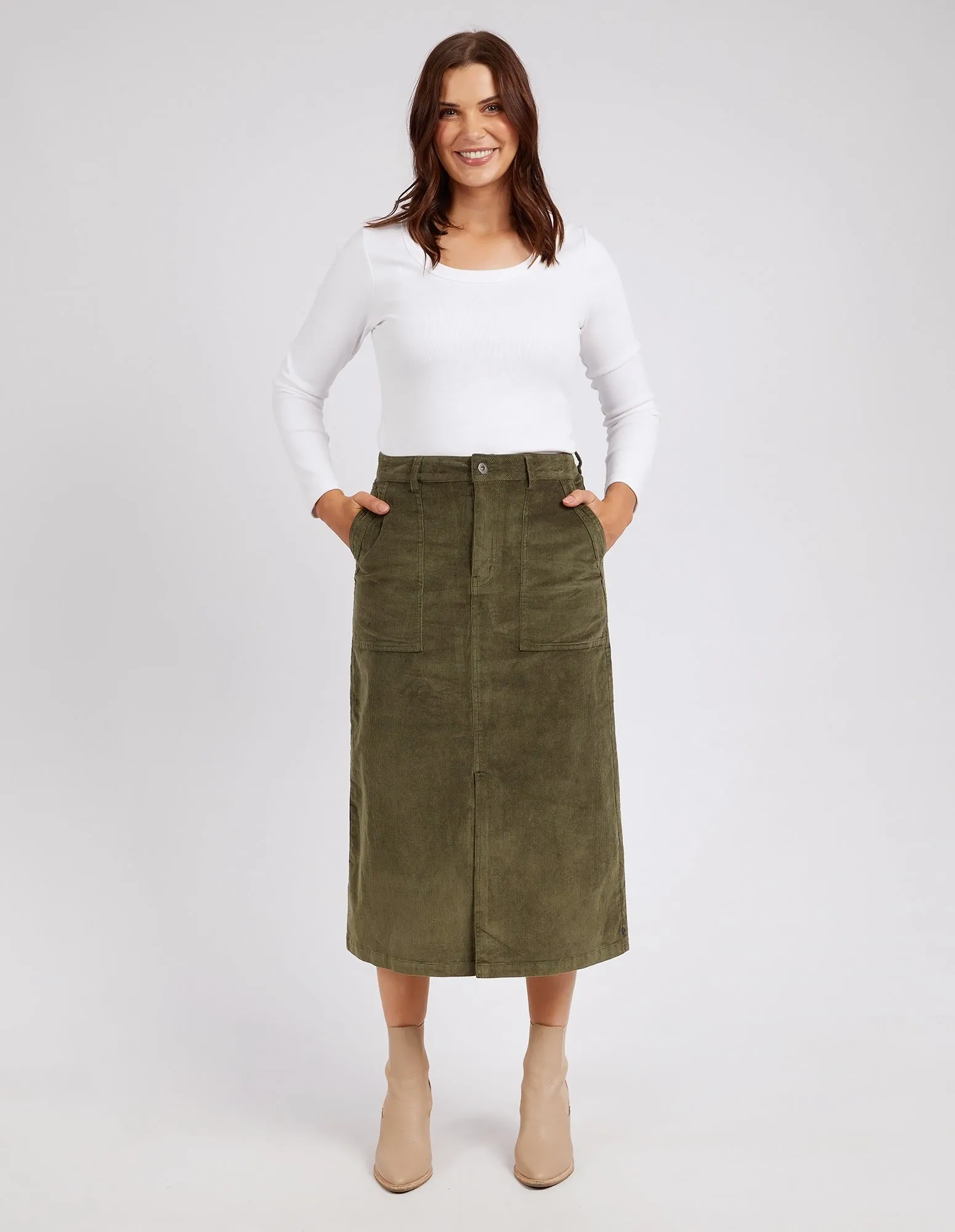 Collete Cord Skirt Clover