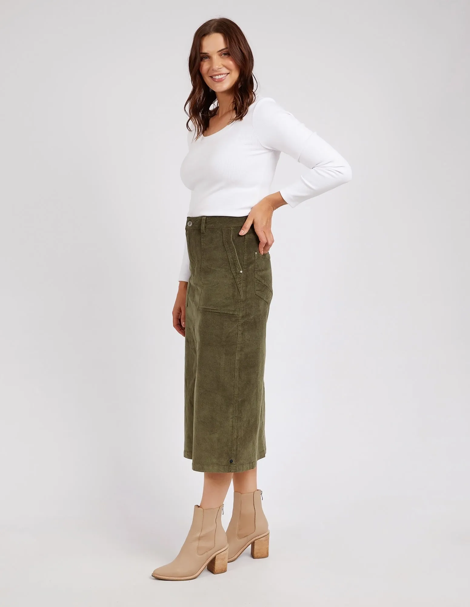 Collete Cord Skirt Clover