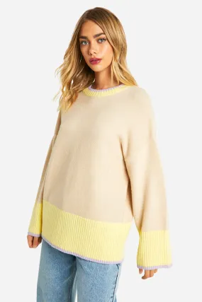 Color Block Oversized Sweater