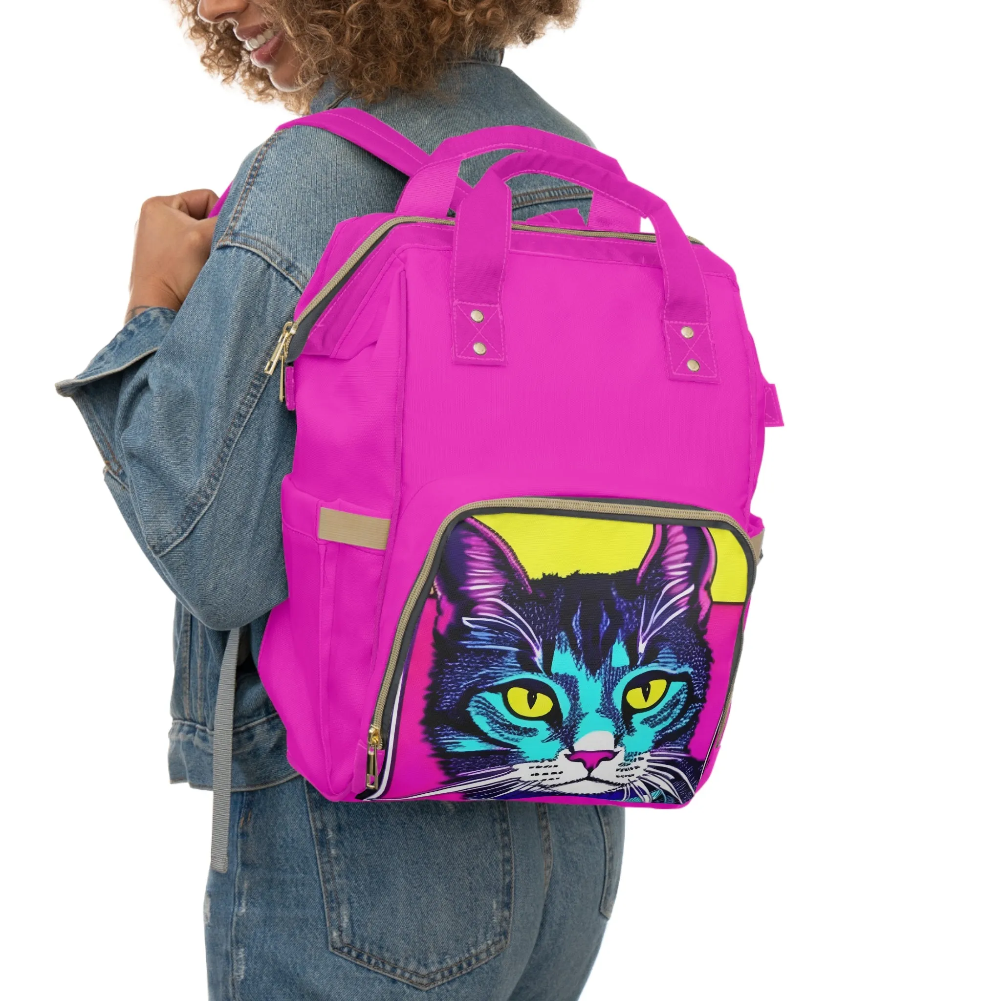 Colorful Graphic Cat Large Capacity Backpack