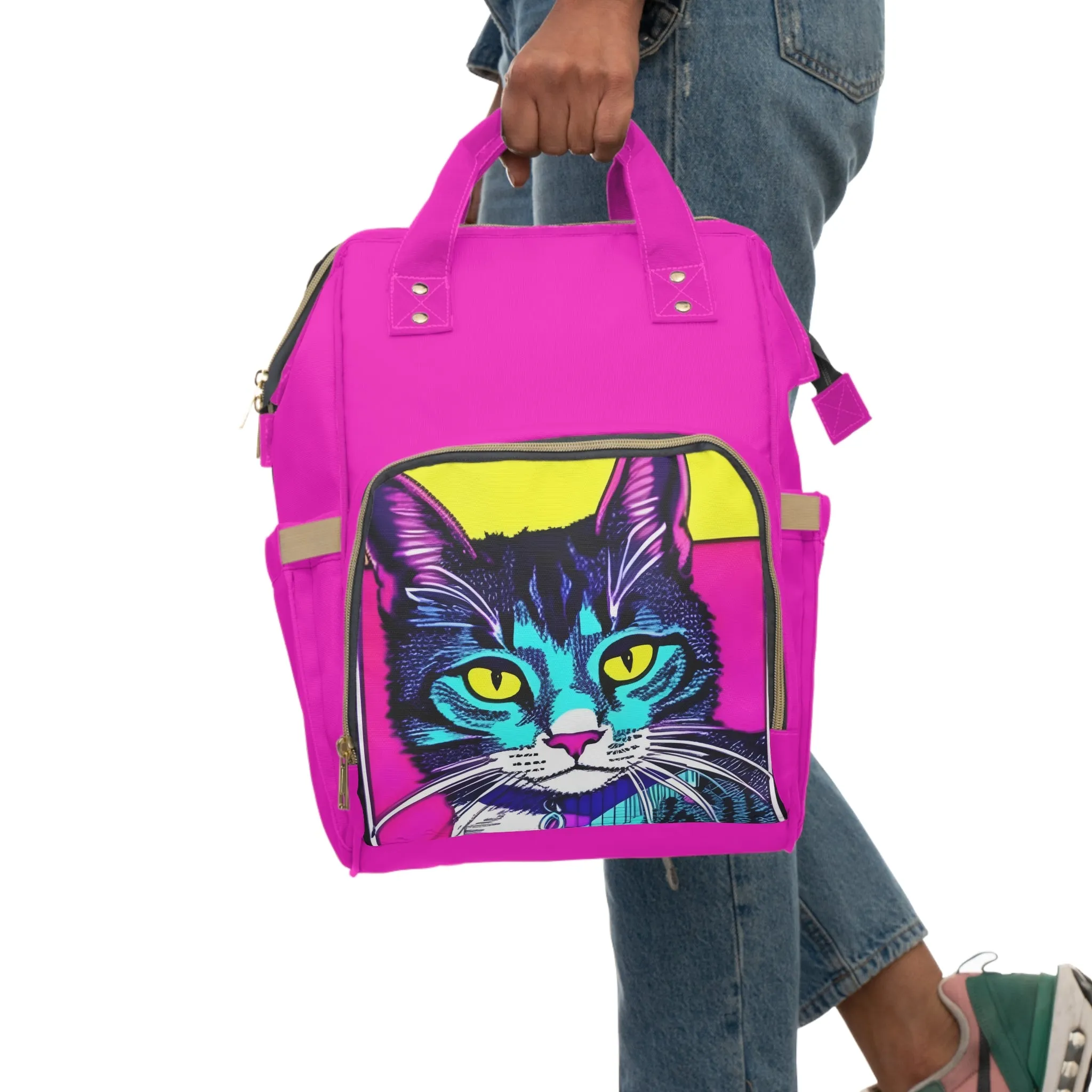 Colorful Graphic Cat Large Capacity Backpack