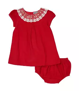 Corduroy Lace Dress + Bloomer