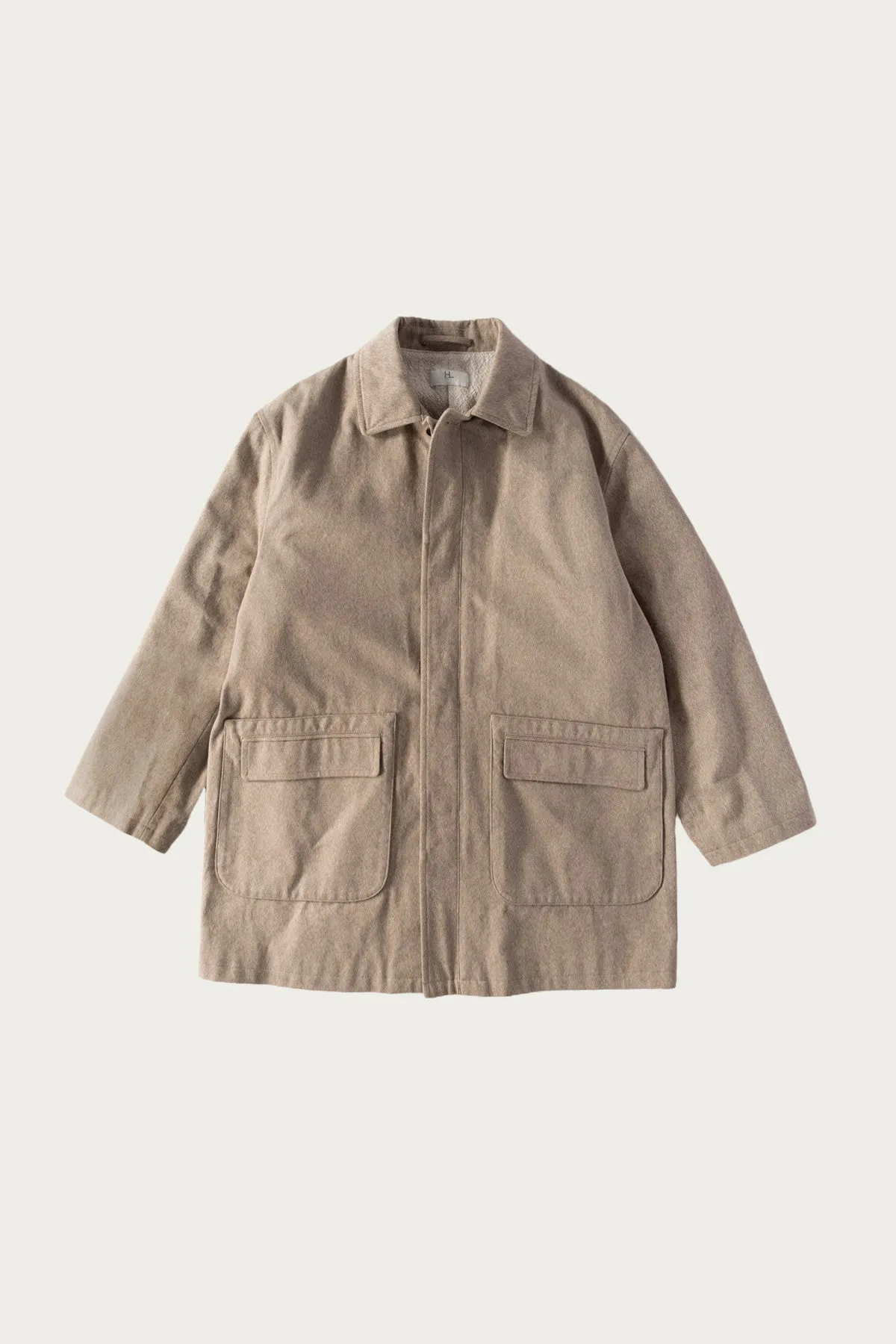 Cotton Twill Short Coat - Beige