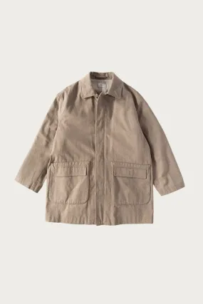 Cotton Twill Short Coat - Beige