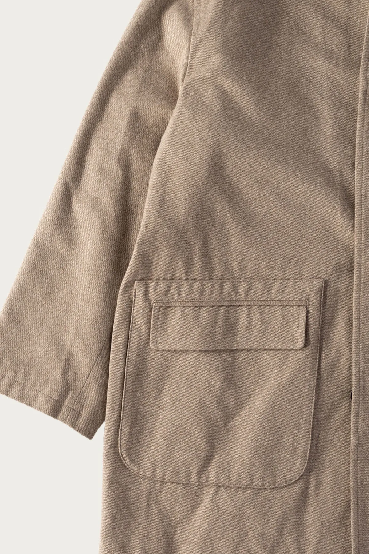 Cotton Twill Short Coat - Beige