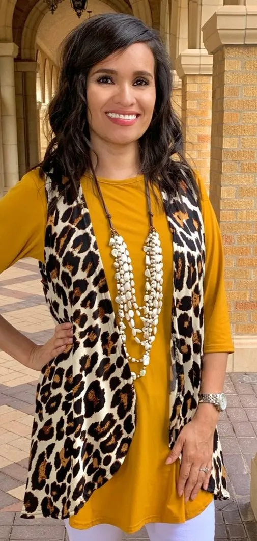 Cream Leopard Big Spot Vest