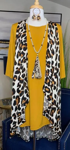 Cream Leopard Big Spot Vest