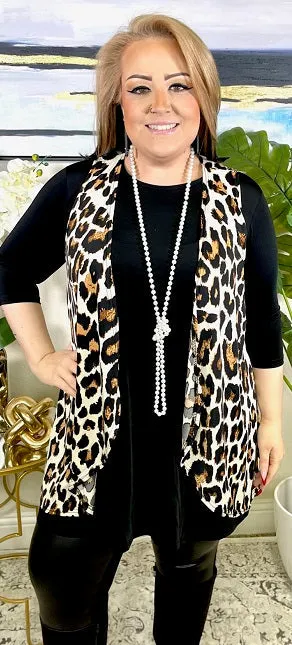 Cream Leopard Big Spot Vest