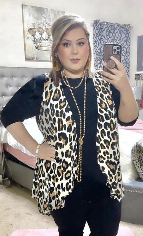 Cream Leopard Big Spot Vest