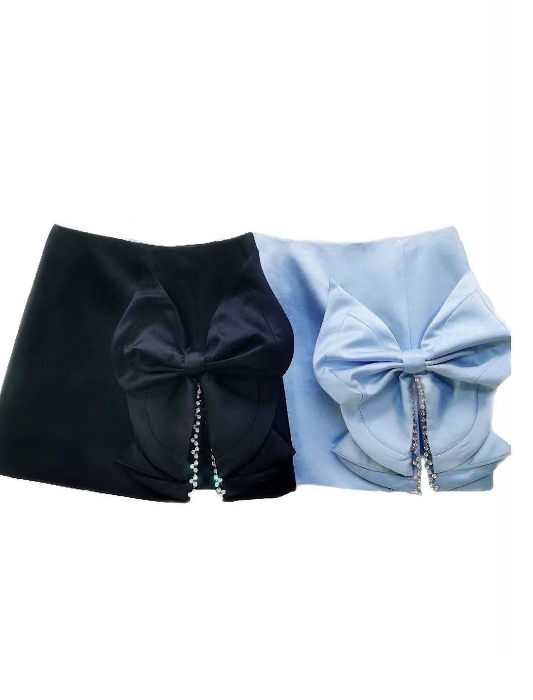 Crystal Bow Trimmed Mini Skirt