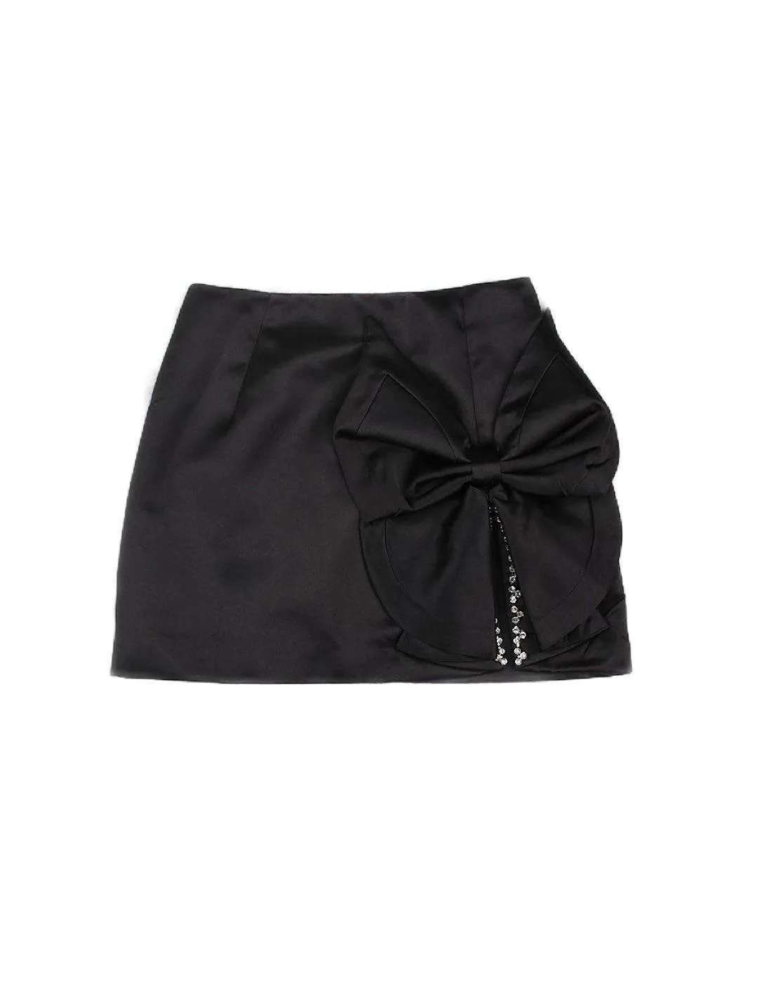 Crystal Bow Trimmed Mini Skirt