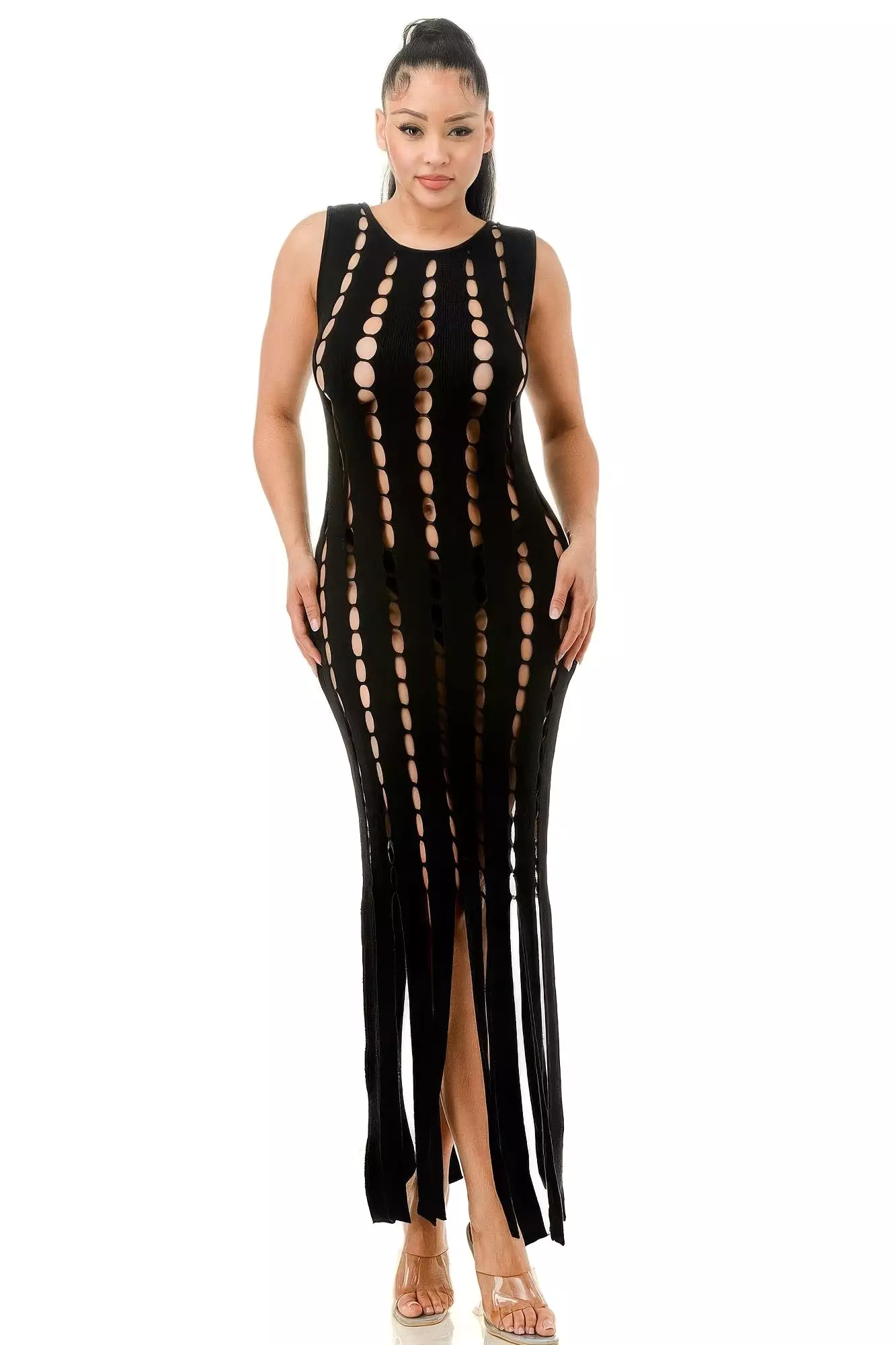 Cut Out Fringe Dress