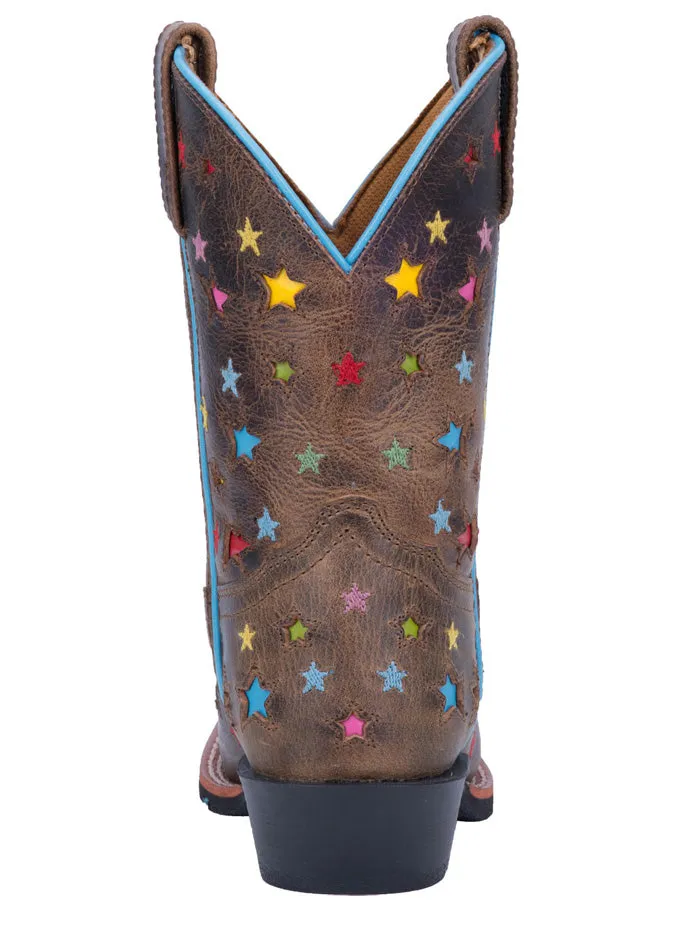 Dan Post DPC2952 Kids Western Leather Square Starlett Boot Brown - B