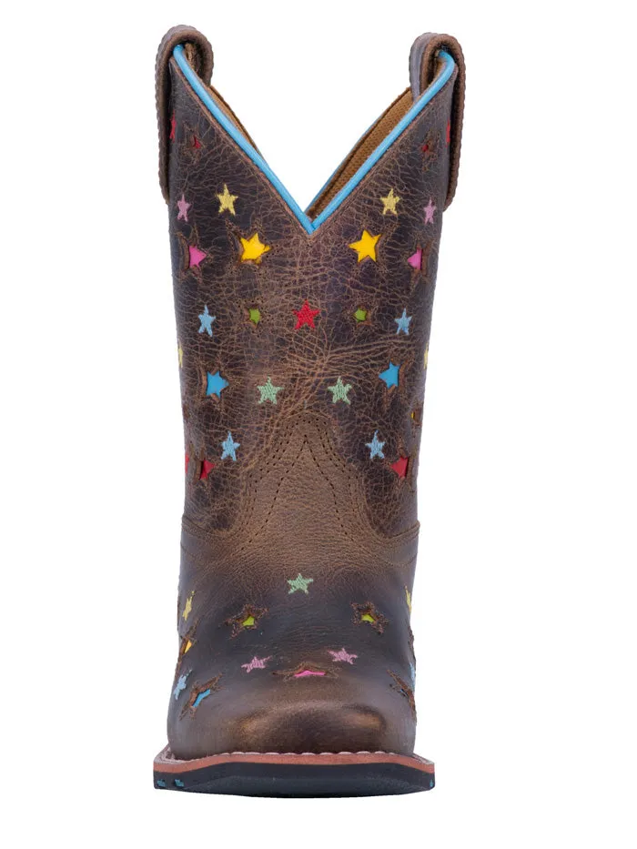 Dan Post DPC2952 Kids Western Leather Square Starlett Boot Brown - B