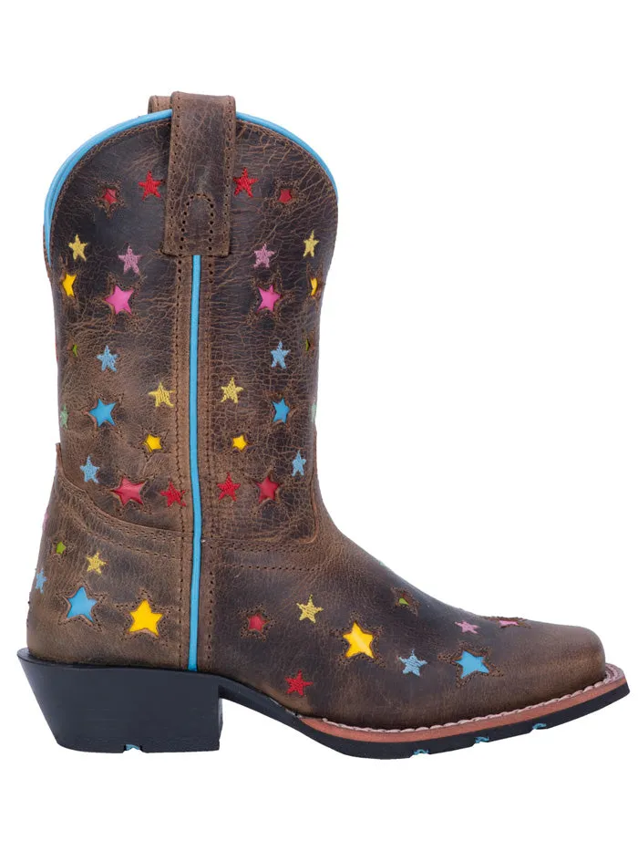 Dan Post DPC2952 Kids Western Leather Square Starlett Boot Brown - B