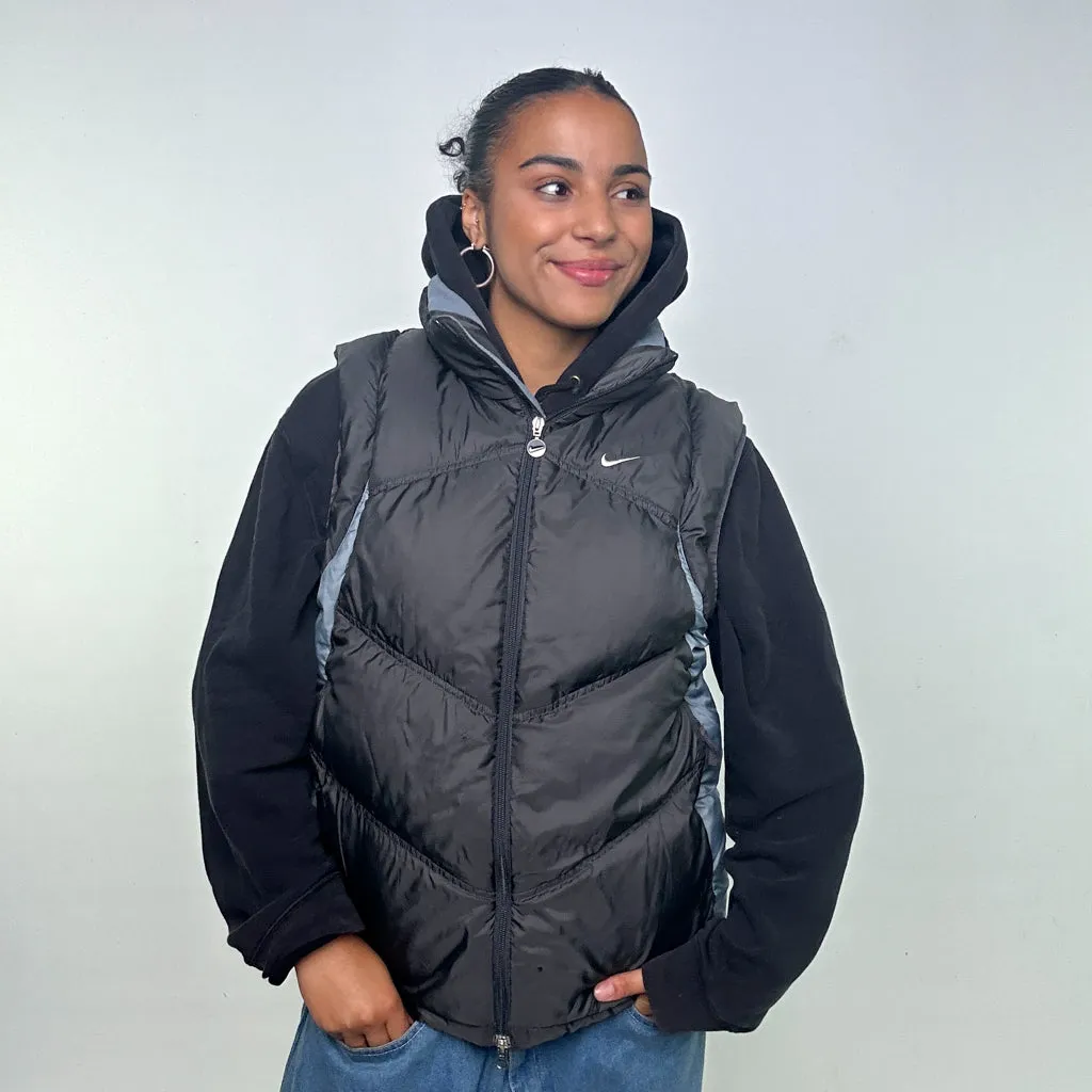 DARK GREY Y2KS NIKE PUFFER JACKET COAT GILET (