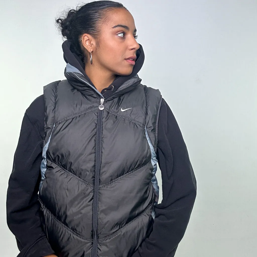 DARK GREY Y2KS NIKE PUFFER JACKET COAT GILET (