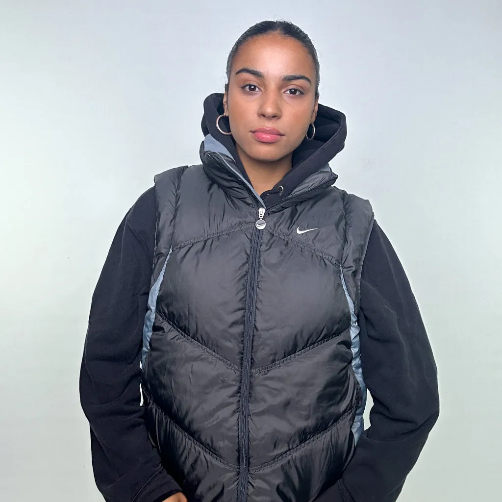 DARK GREY Y2KS NIKE PUFFER JACKET COAT GILET (