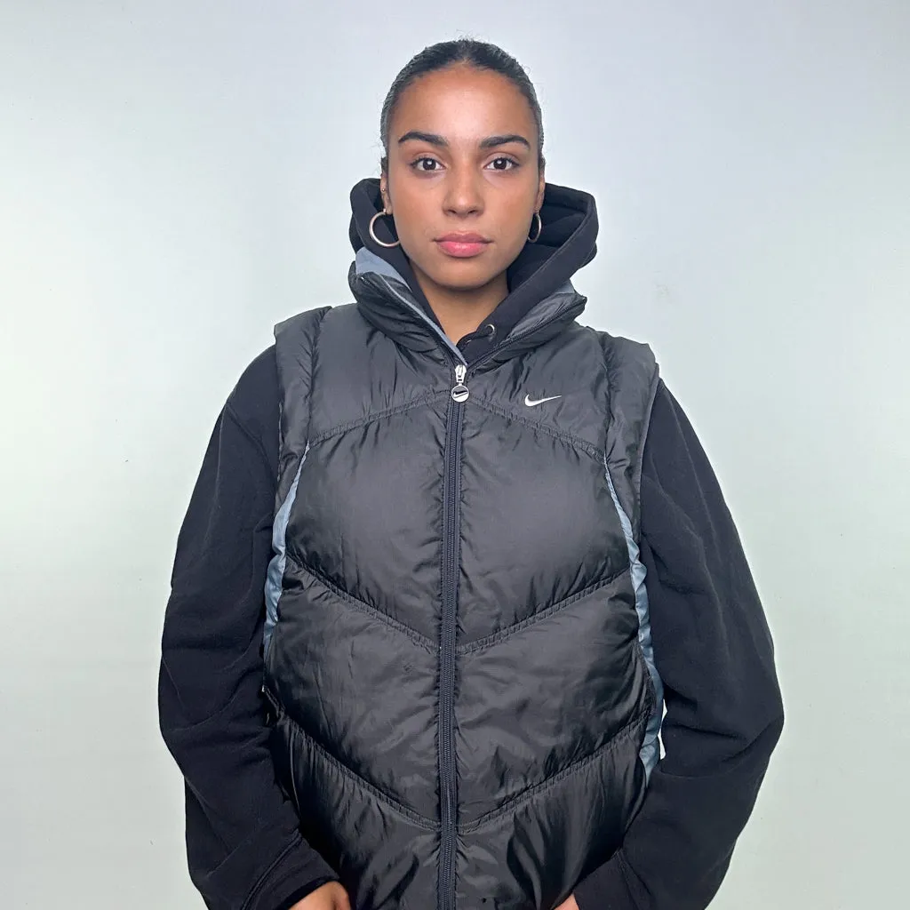 DARK GREY Y2KS NIKE PUFFER JACKET COAT GILET (