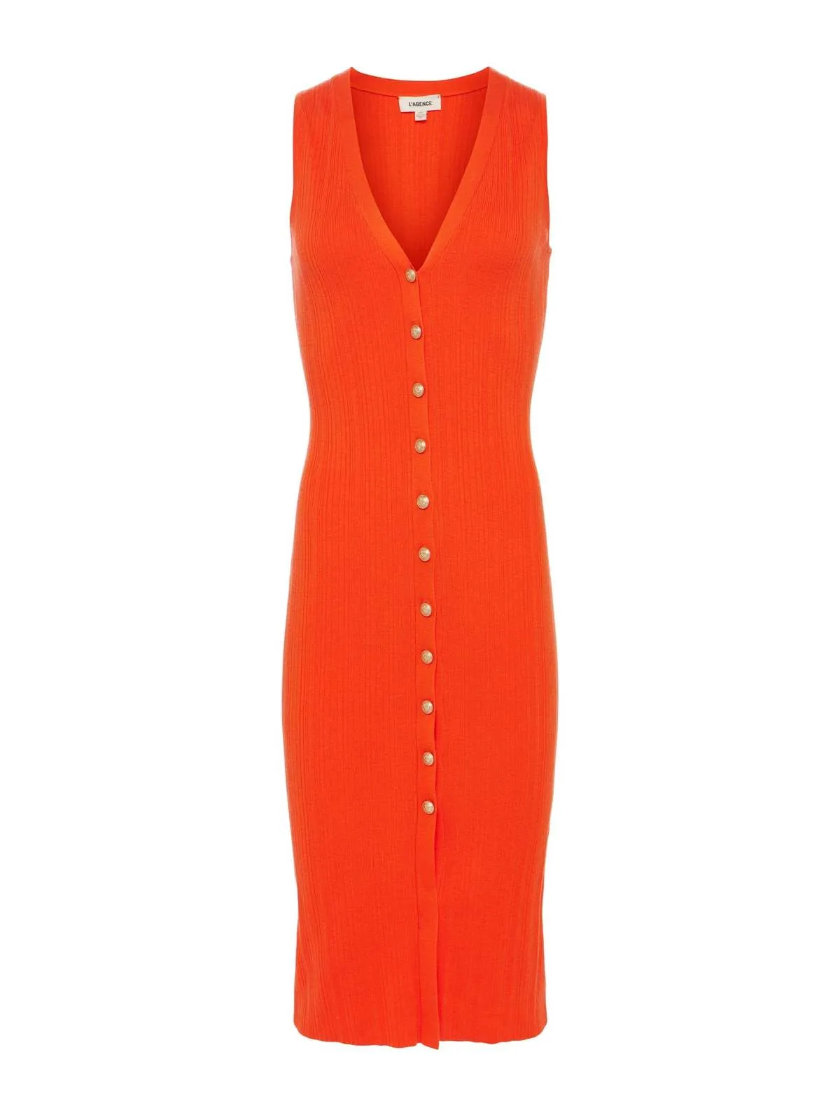 Domino Knit Dress - Tangerine/Gold