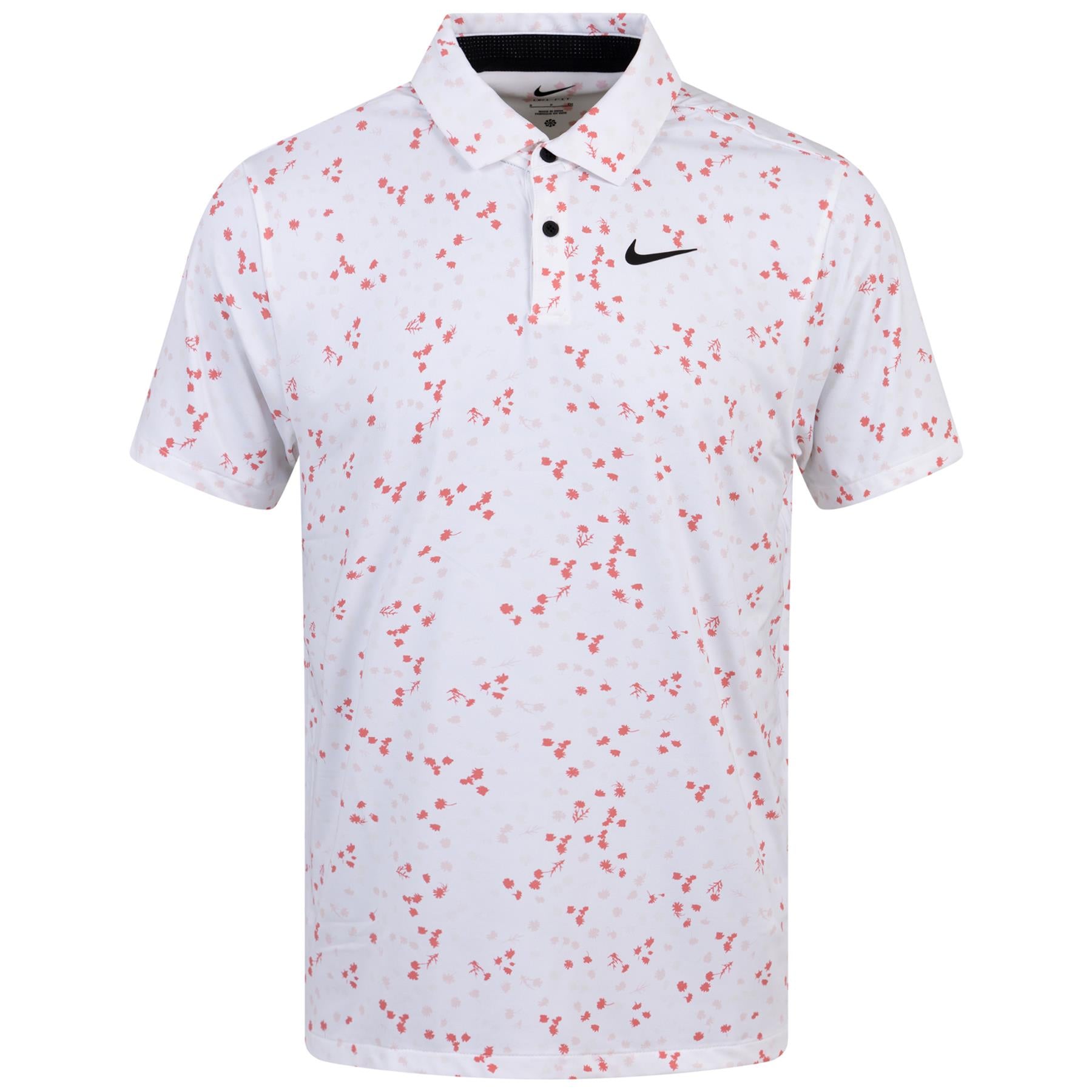 Dri-Fit Tour Micro Floral Polo White/Black - AW23