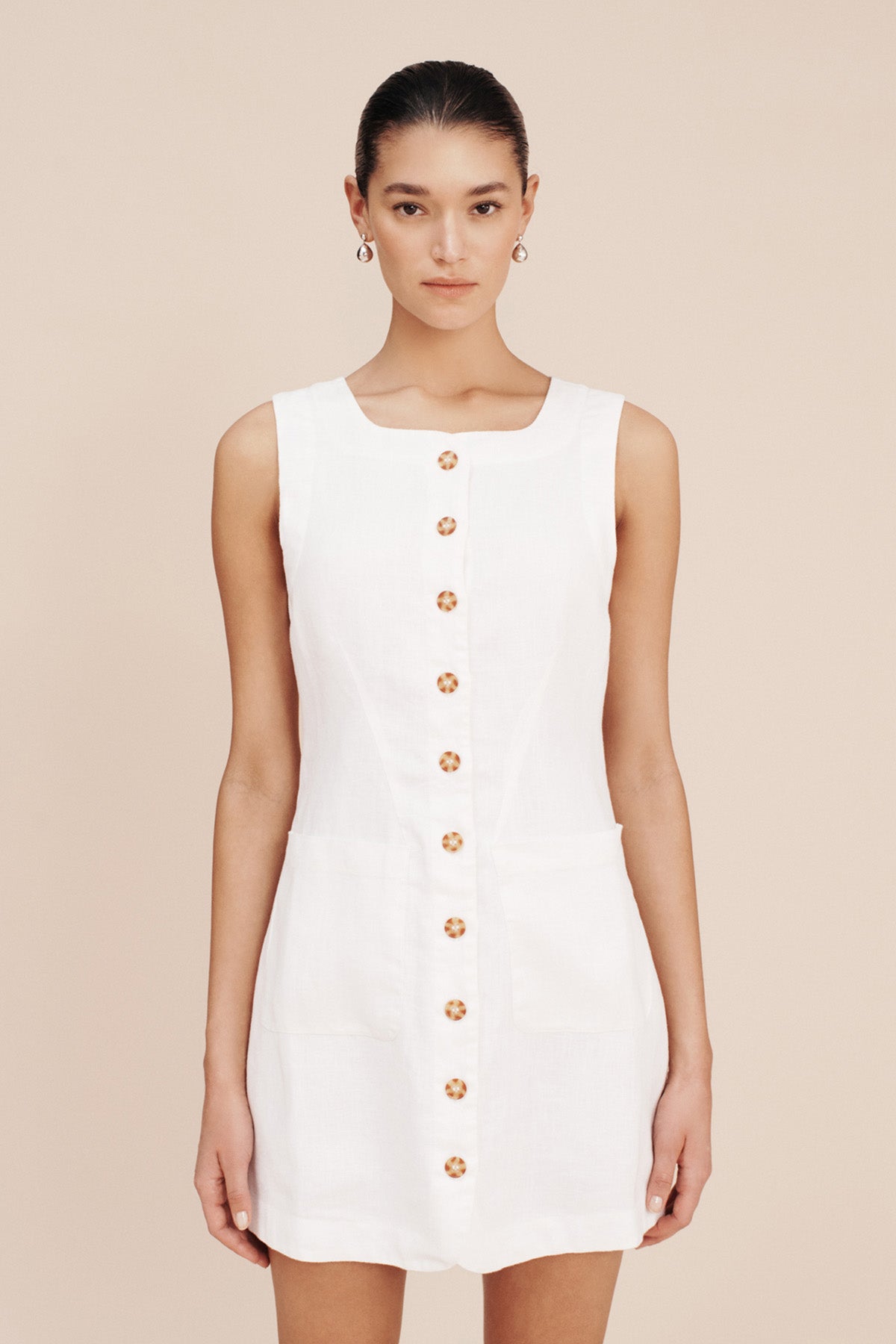 EMMA BUTTON DOWN MINI - IVORY