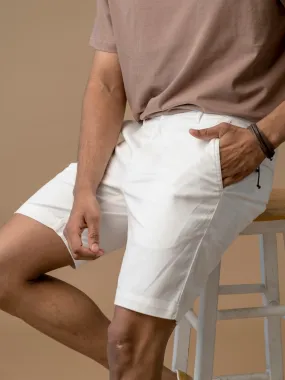 Essential Stretch Cotton White Shorts - Stroll