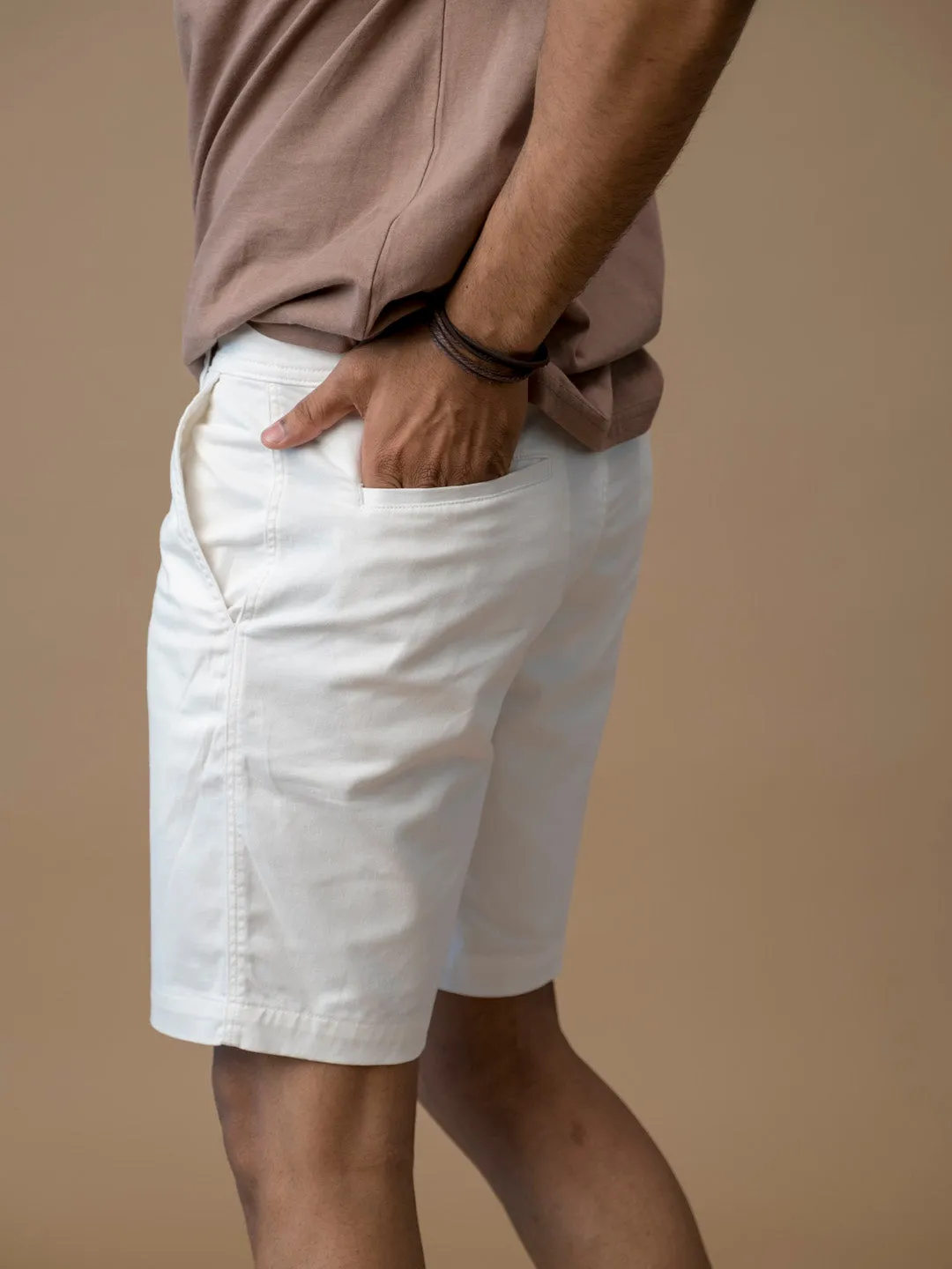 Essential Stretch Cotton White Shorts - Stroll