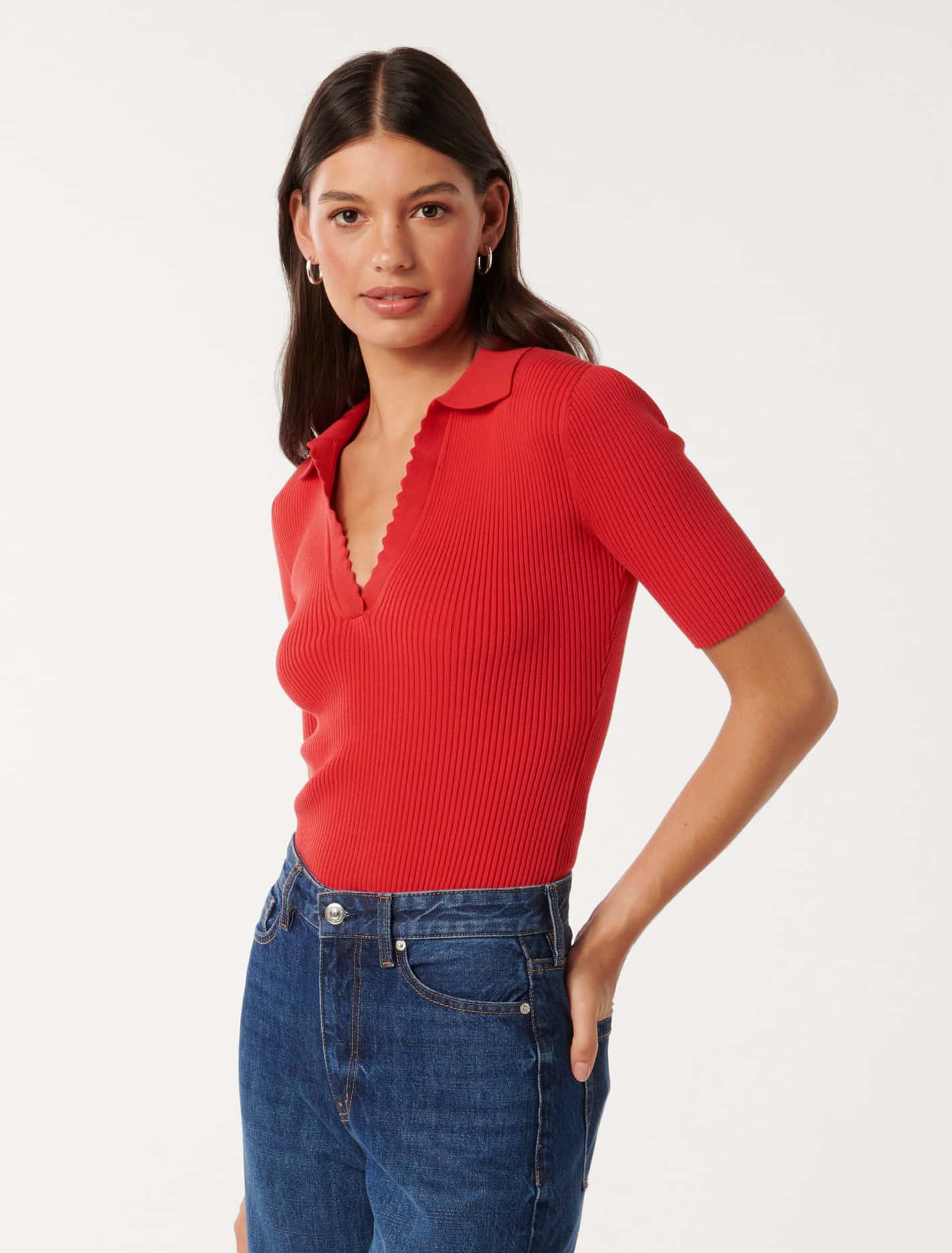 Faye Scallop Trim T-Shirt