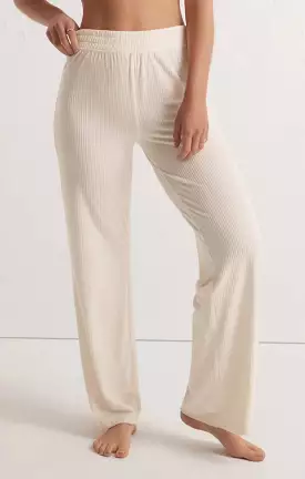 Flare Up Velour Pants - Bone