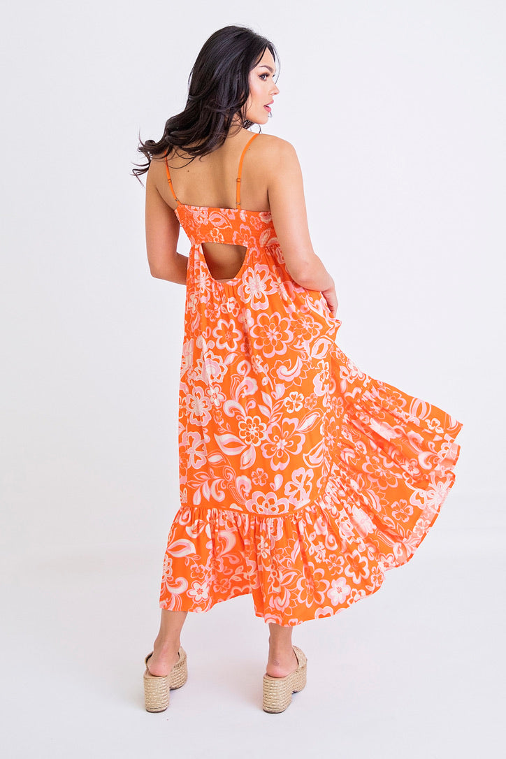 Floral 70's Smock Cami Dress