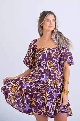 Floral Smock Tier Dress