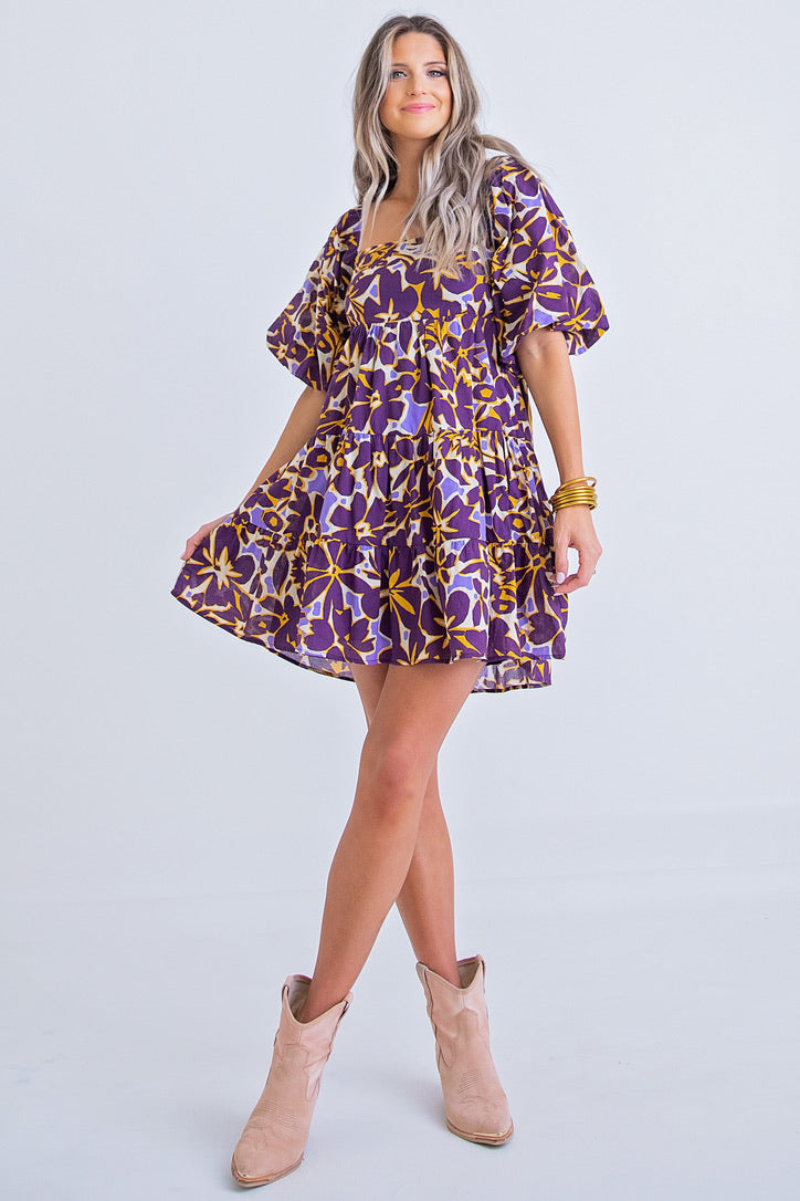 Floral Smock Tier Dress