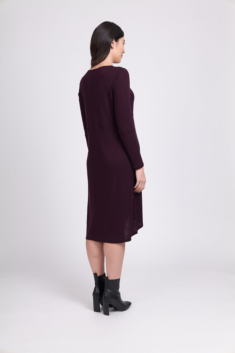 Foil - Swipe Right Merino Dress - Plum