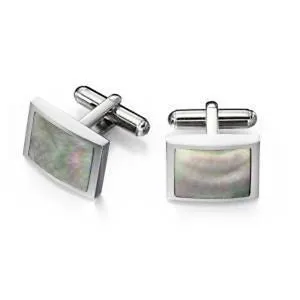 FRED BENNETT BLACK MOTHER OF PEARL CUFFLINKS V480