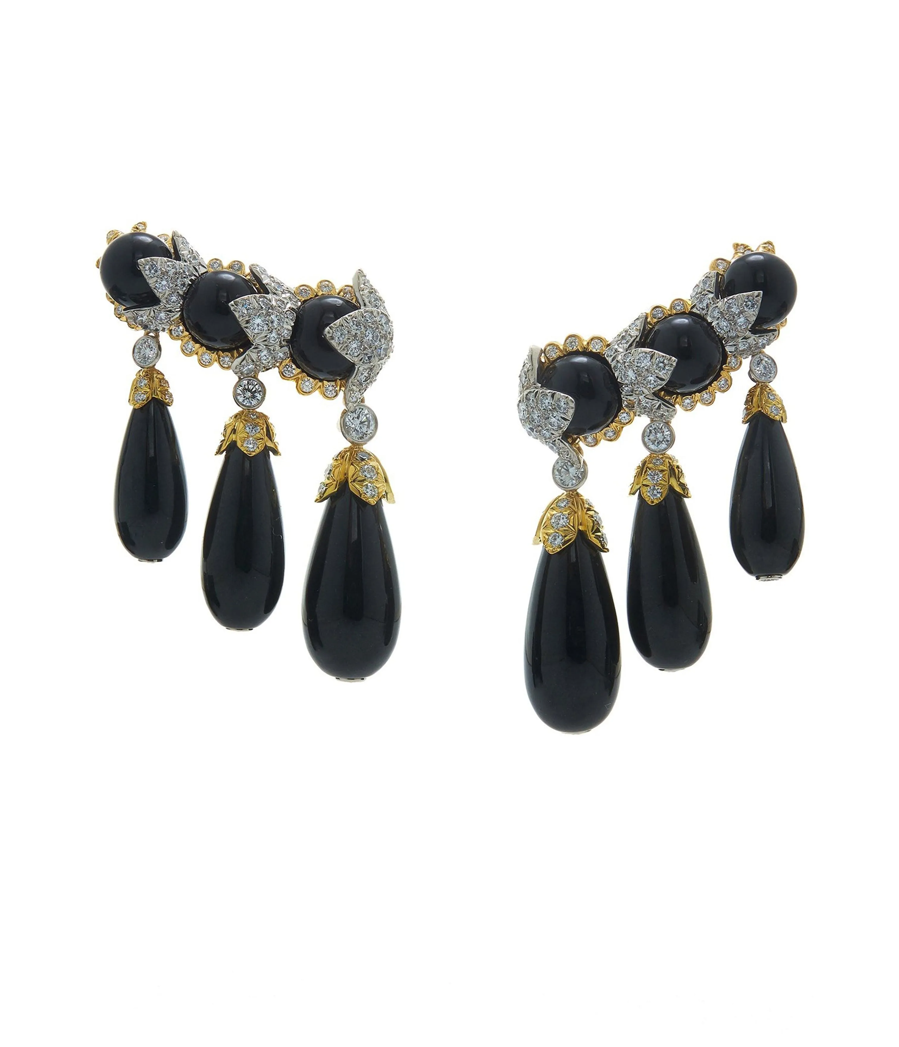 Garland Ear Cuffs, Black Jade