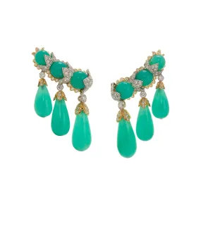 Garland Ear Cuffs, Chrysoprase