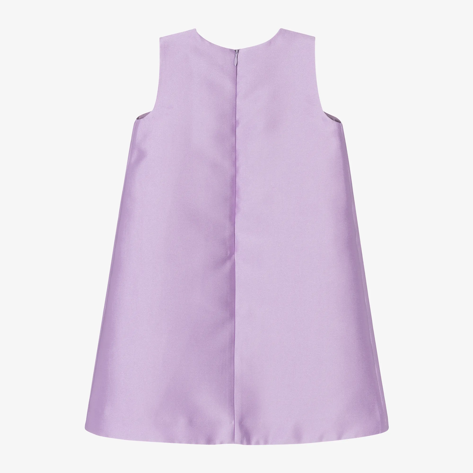 Girls Lilac Purple & Gold Bow Dress