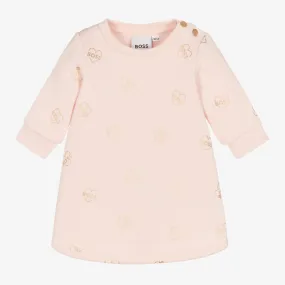 Girls Pink & Rose Gold Cotton Dress