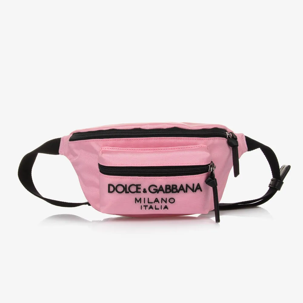 GIRLS PINK CANVAS BELT BAG (20C