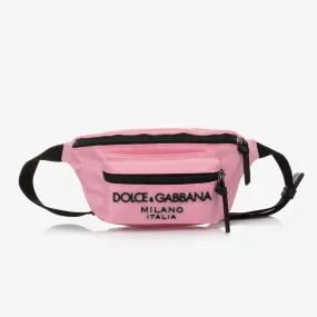 Girls Pink Canvas Belt Bag (20cm)